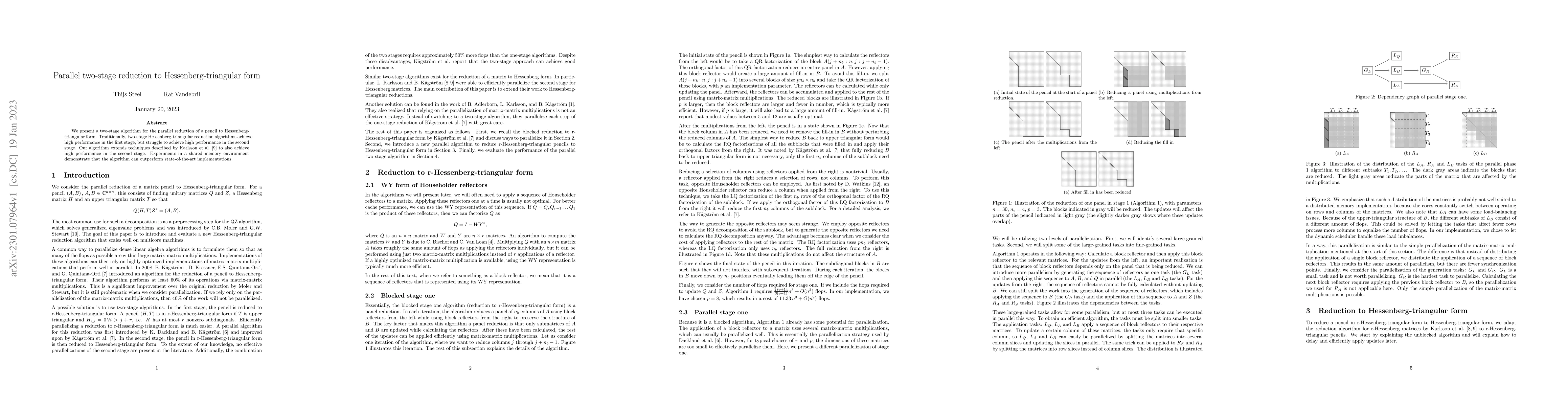 Thumbnail for Parallel two-stage reduction to Hessenberg-triangular form