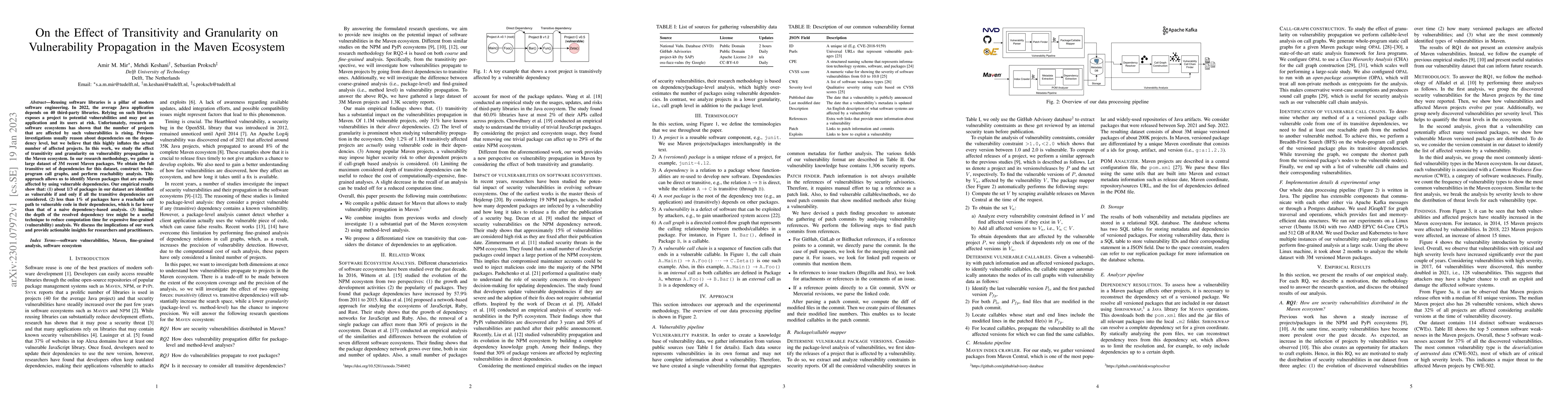 Thumbnail for On the Effect of Transitivity and Granularity on Vulnerability
  Propagation in the Maven Ecosystem