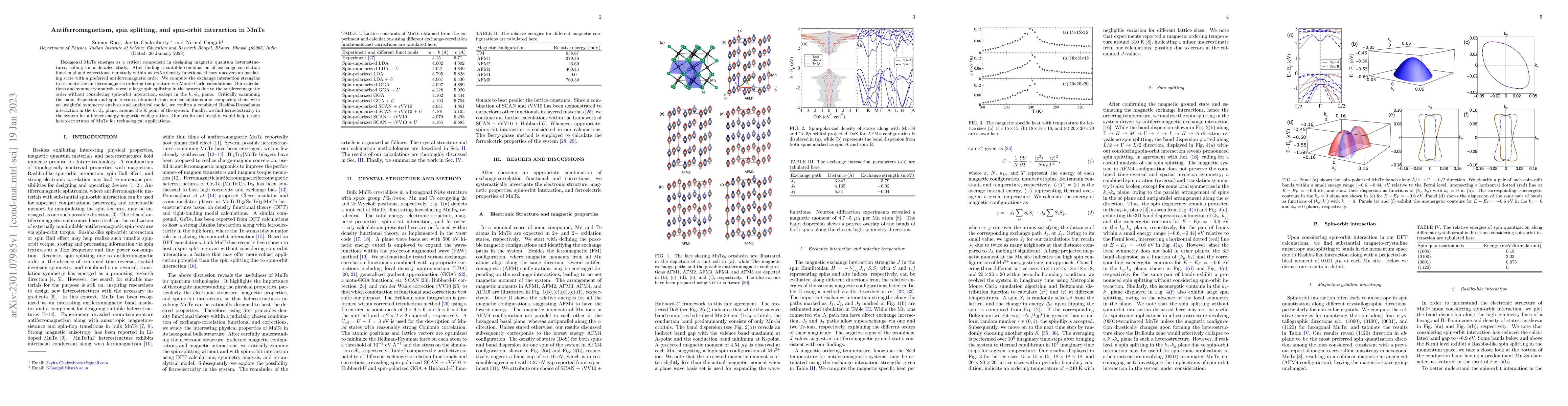 Thumbnail for Antiferromagnetism, spin splitting, and spin-orbit interaction in MnTe