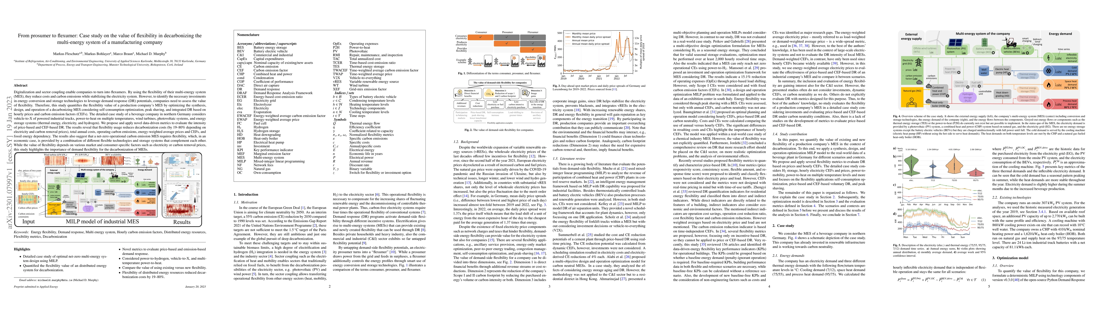 Thumbnail for From prosumer to flexumer: Case study on the value of flexibility in
  decarbonizing the multi-energy system of a manufacturing company