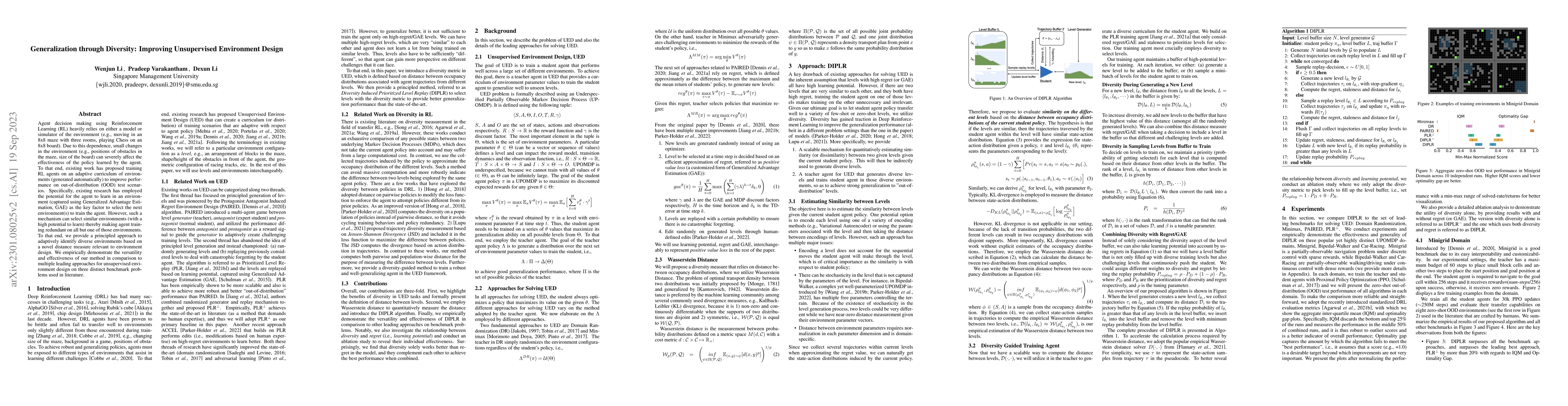 Thumbnail for Generalization through Diversity: Improving Unsupervised Environment
  Design