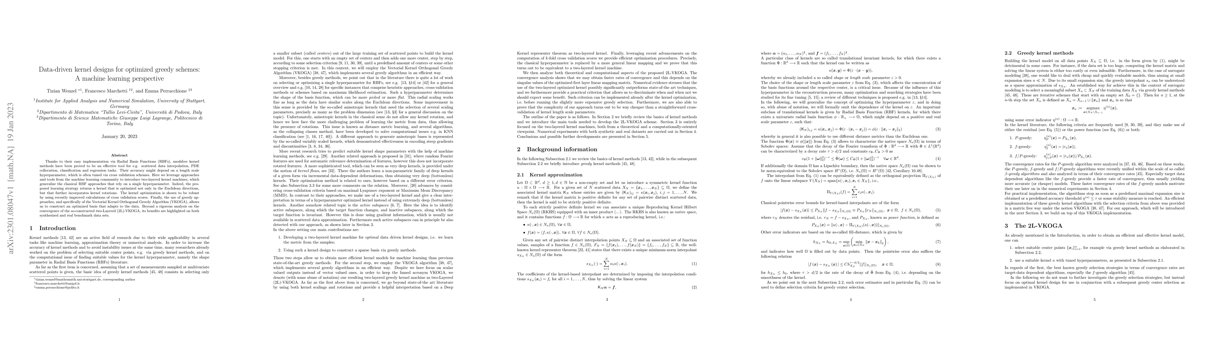 Thumbnail for Data-driven kernel designs for optimized greedy schemes: A machine
  learning perspective