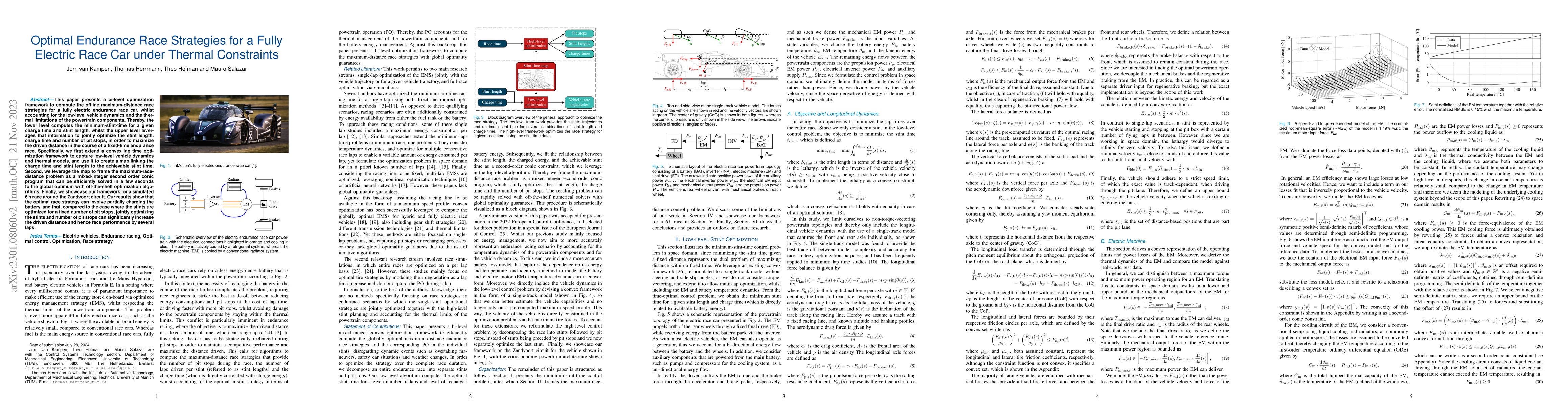 Thumbnail for Optimal Endurance Race Strategies for a Fully Electric Race Car under
  Thermal Constraints