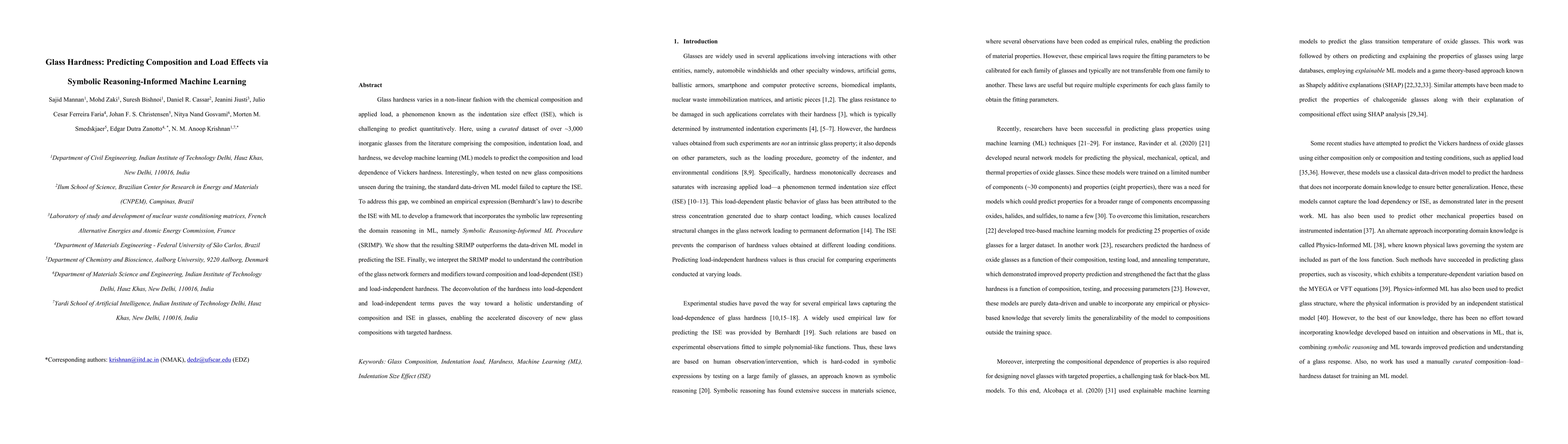 Thumbnail for Glass Hardness: Predicting Composition and Load Effects via Symbolic
  Reasoning-Informed Machine Learning
