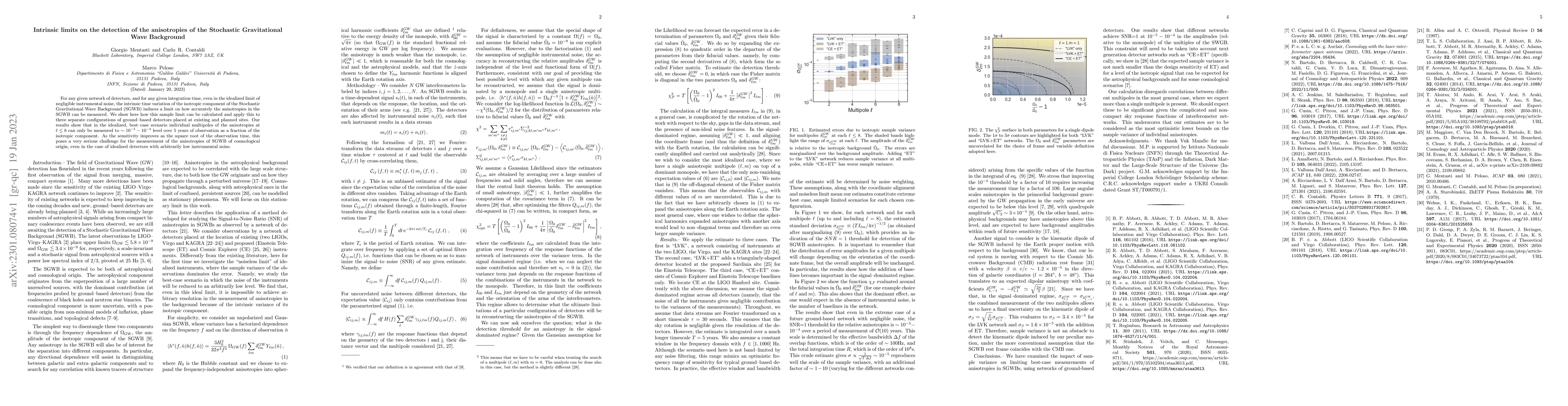 Thumbnail for Intrinsic limits on the detection of the anisotropies of the Stochastic
  Gravitational Wave Background