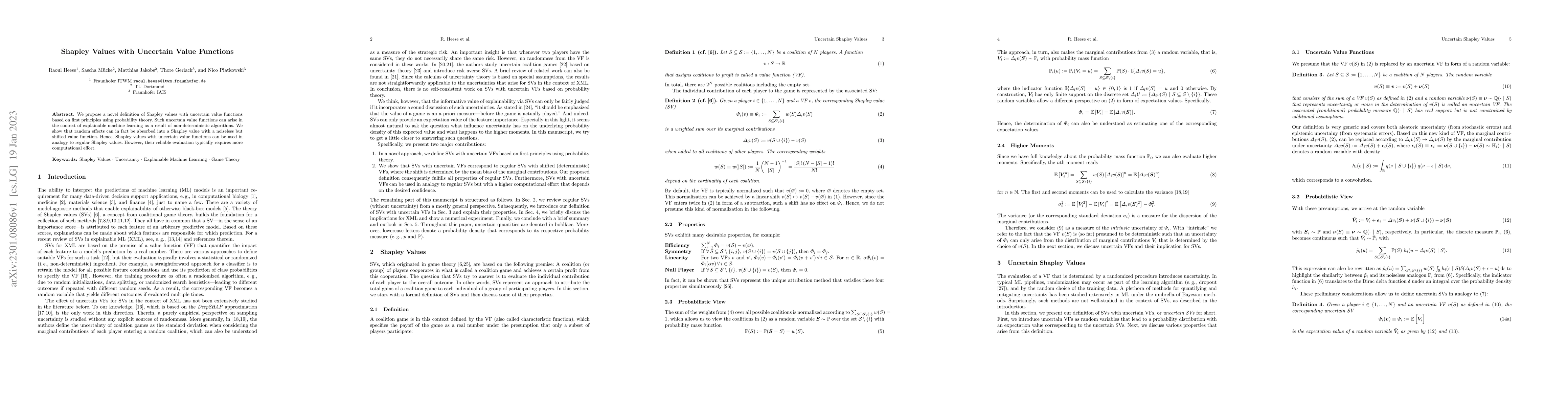 Thumbnail for Shapley Values with Uncertain Value Functions