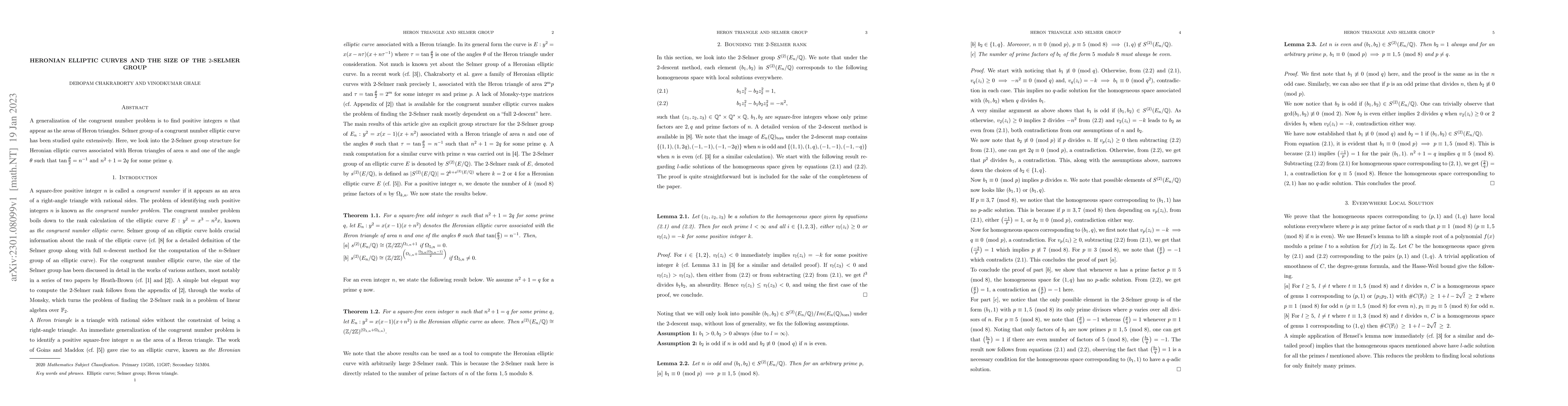 Thumbnail for Heronian elliptic curves and the size of the $2$-Selmer group