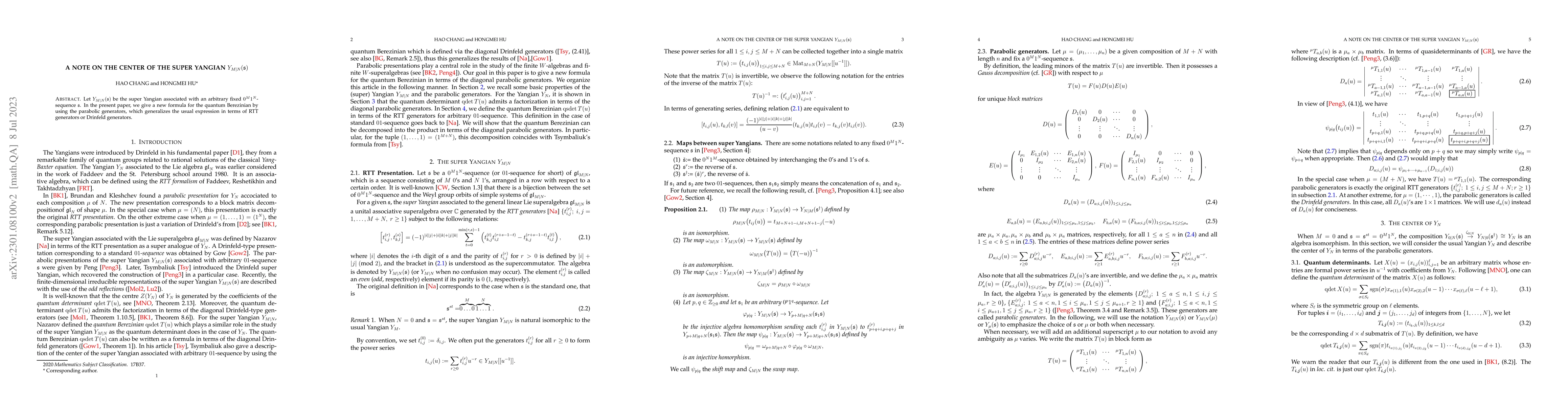 Thumbnail for A note on the center of the super Yangian $Y_{M|N}(\mathfrak{s})$