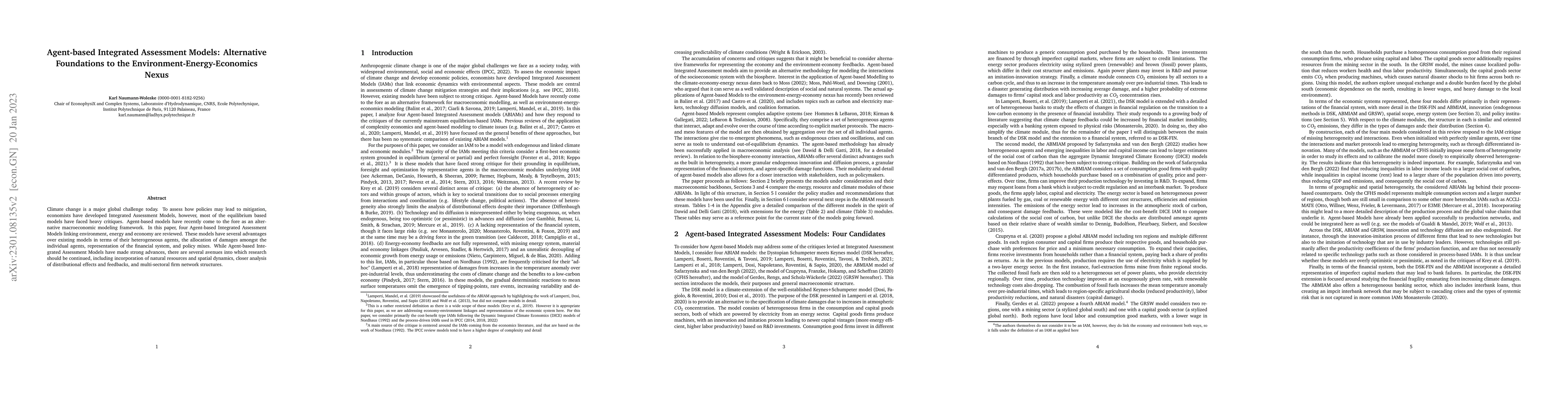 Thumbnail for Agent-based Integrated Assessment Models: Alternative Foundations to the
  Environment-Energy-Economics Nexus