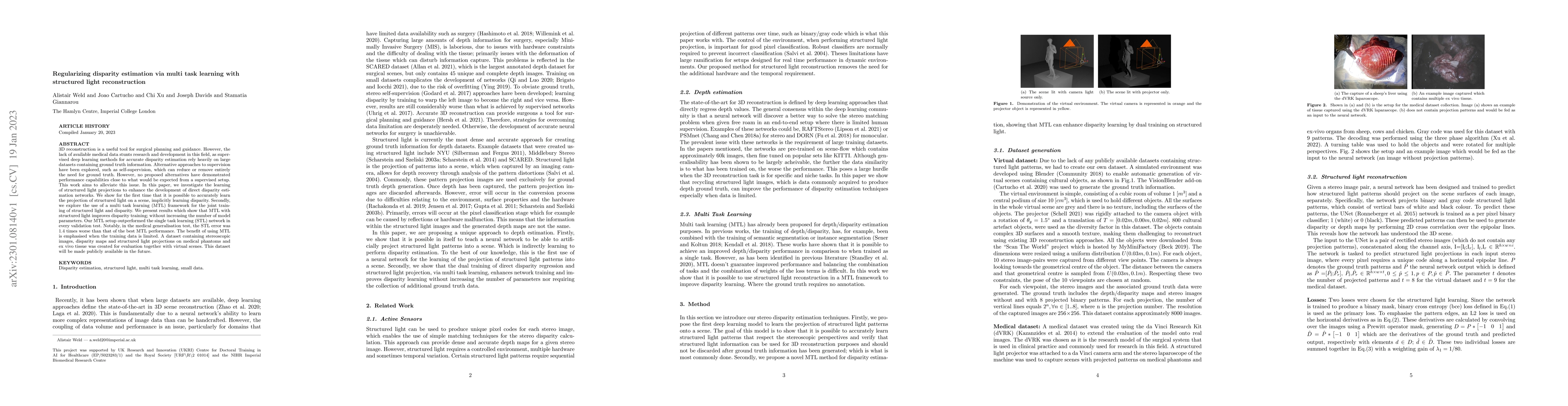 Thumbnail for Regularising disparity estimation via multi task learning with
  structured light reconstruction
