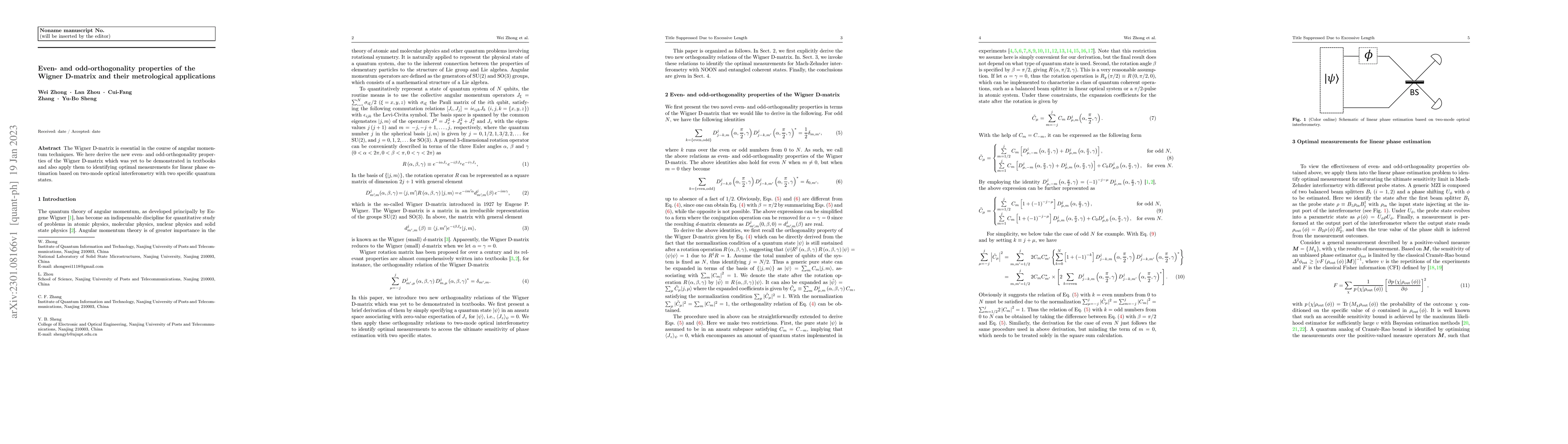 Thumbnail for Even- and odd-orthogonality properties of the Wigner D-matrix and their
  metrological applications