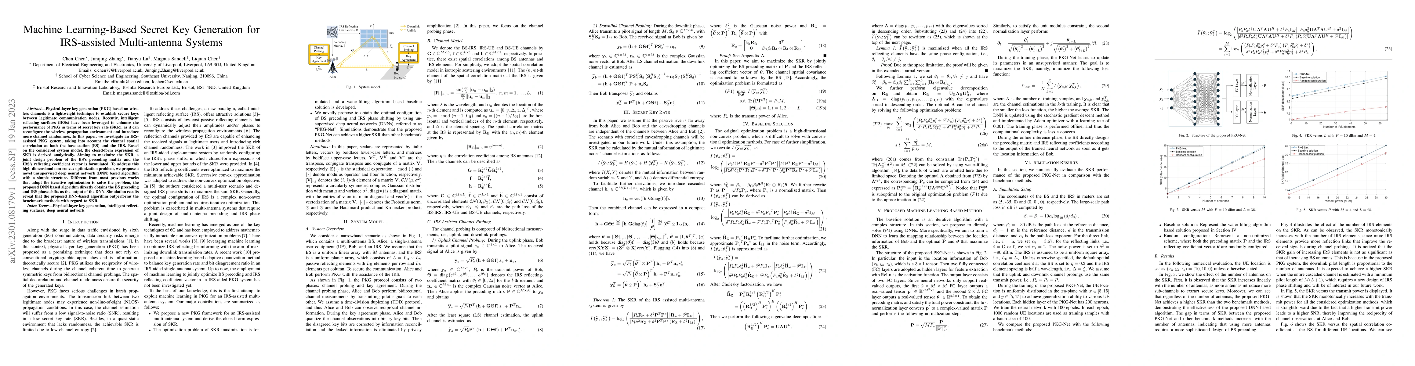 Thumbnail for Machine Learning-Based Secret Key Generation for IRS-assisted
  Multi-antenna Systems