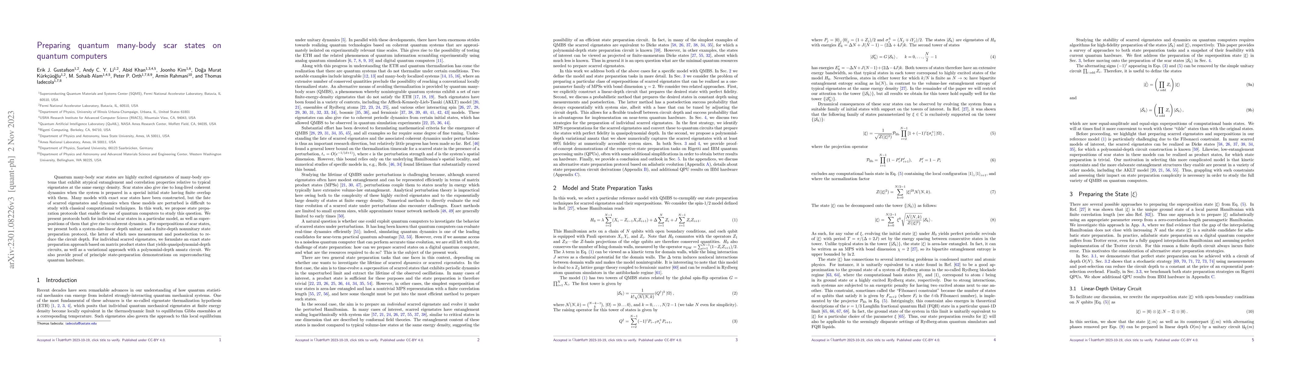Thumbnail for Preparing quantum many-body scar states on quantum computers