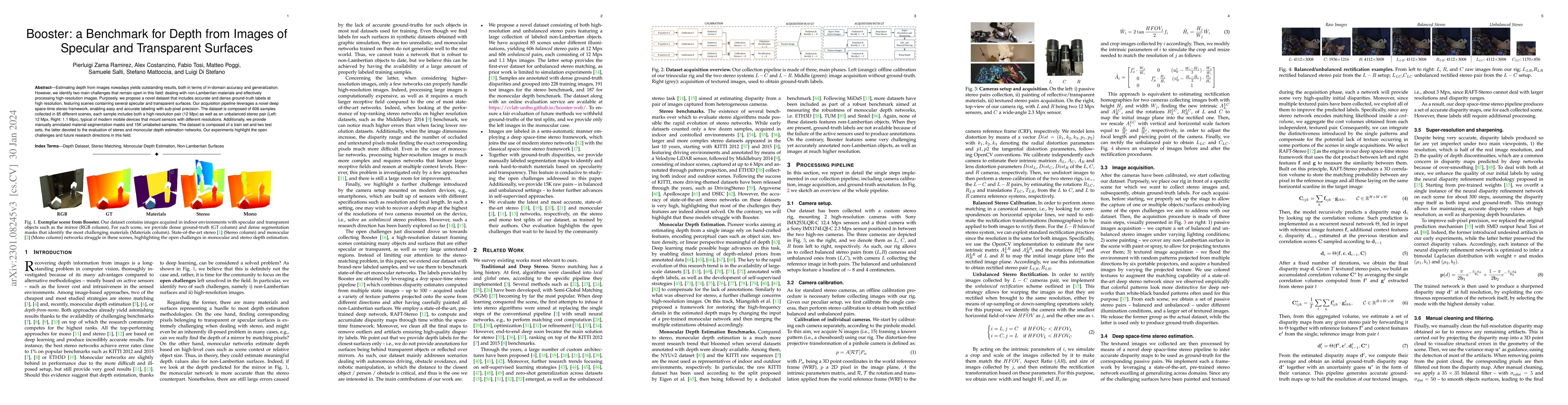 Thumbnail for Booster: a Benchmark for Depth from Images of Specular and Transparent
  Surfaces
