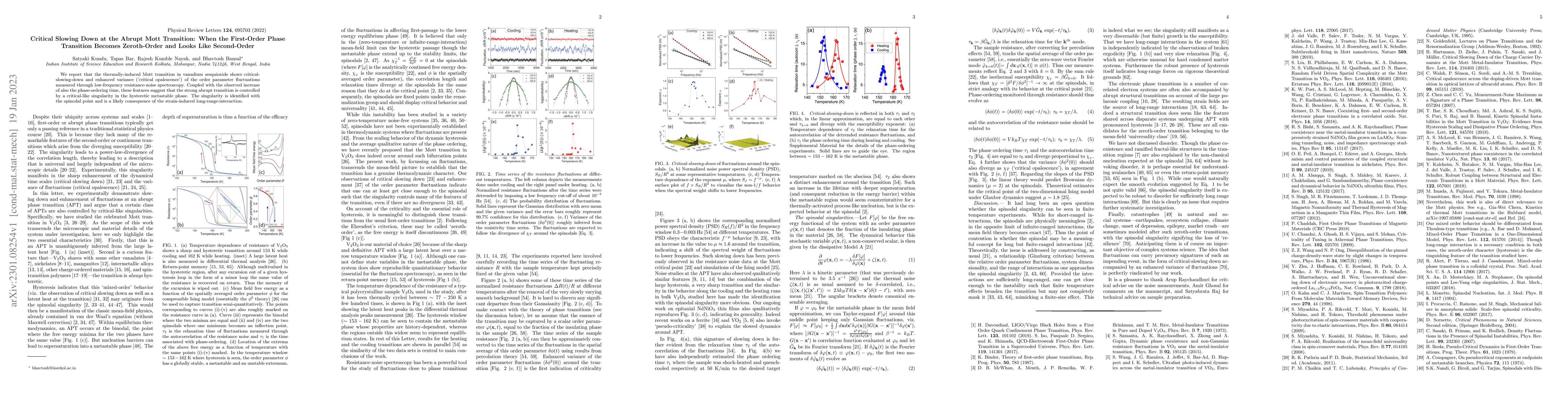 Thumbnail for Critical Slowing Down at the Abrupt Mott Transition: When the
  First-Order Phase Transition Becomes Zeroth-Order and Looks Like Second-Order