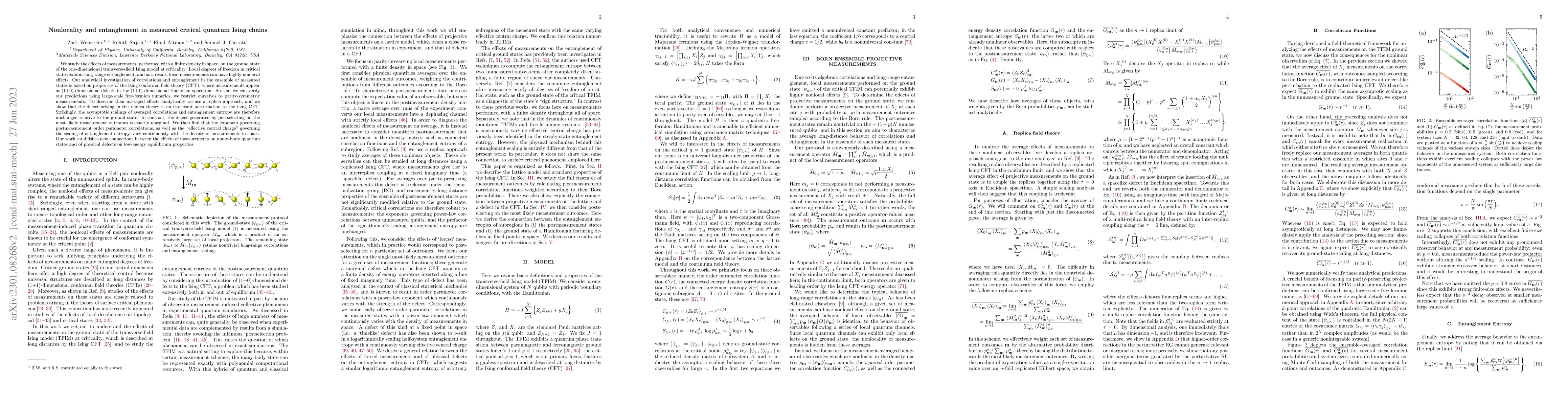 Thumbnail for Nonlocality and entanglement in measured critical quantum Ising chains