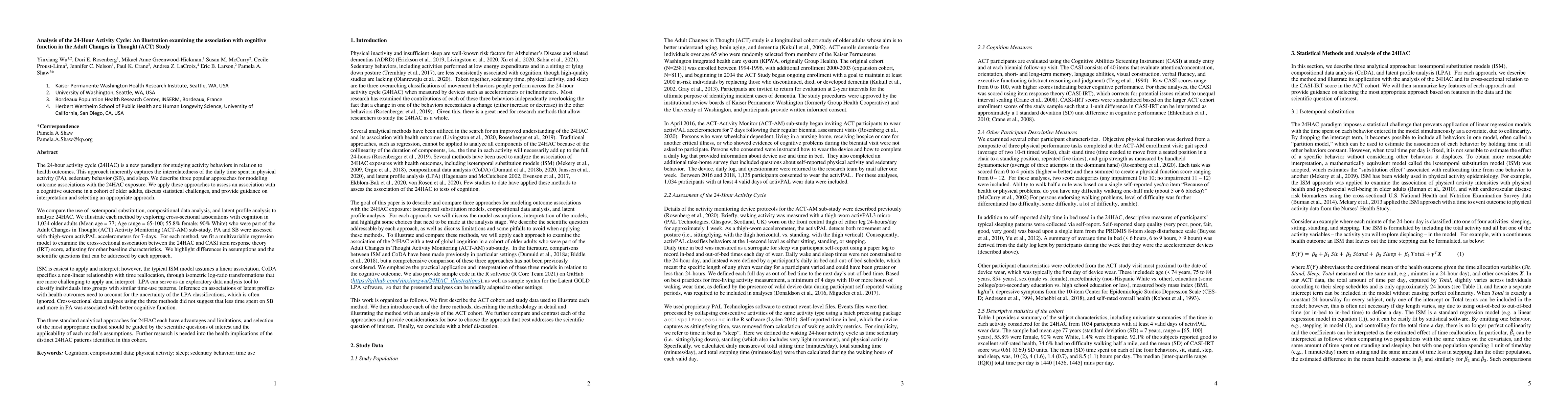 Thumbnail for Analysis of the 24-Hour Activity Cycle: An illustration examining the
  association with cognitive function in the Adult Changes in Thought (ACT)
  Study