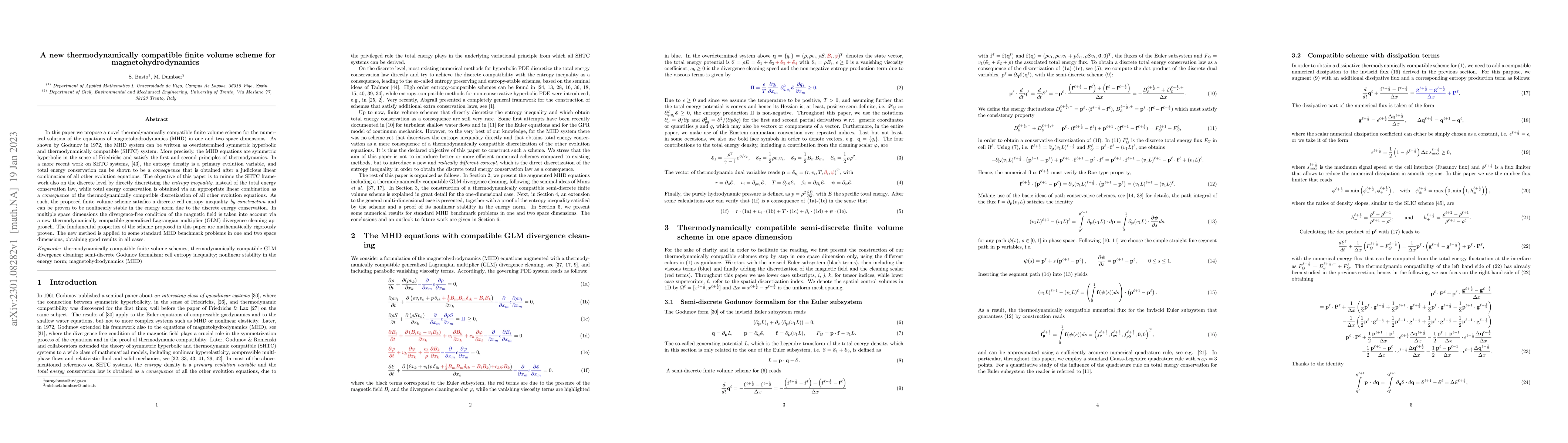 Thumbnail for A new thermodynamically compatible finite volume scheme for
  magnetohydrodynamics
