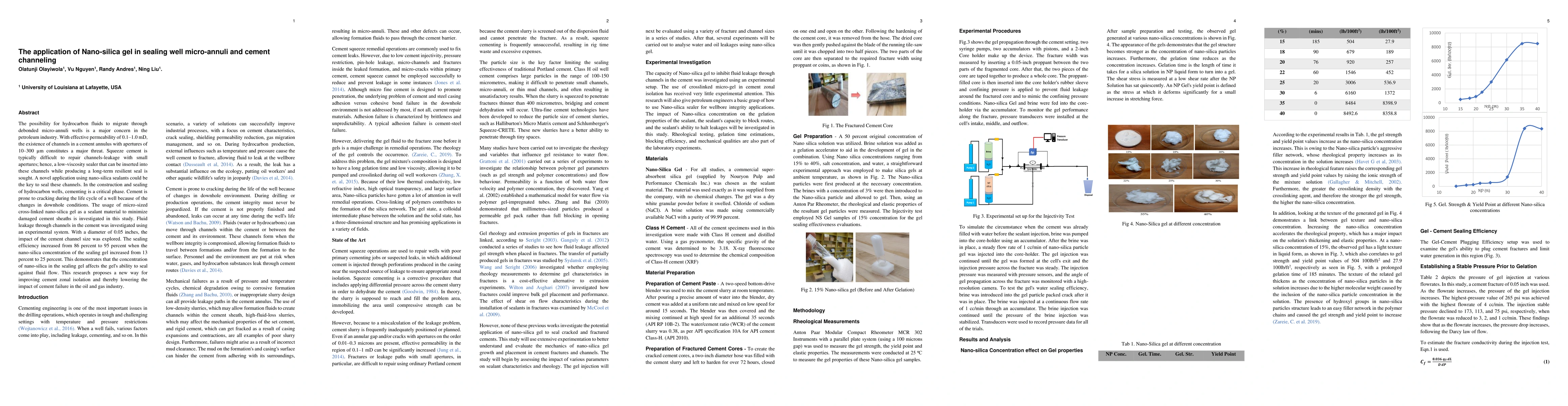 Thumbnail for The application of Nano-silica gel in sealing well micro-annuli and
  cement channeling