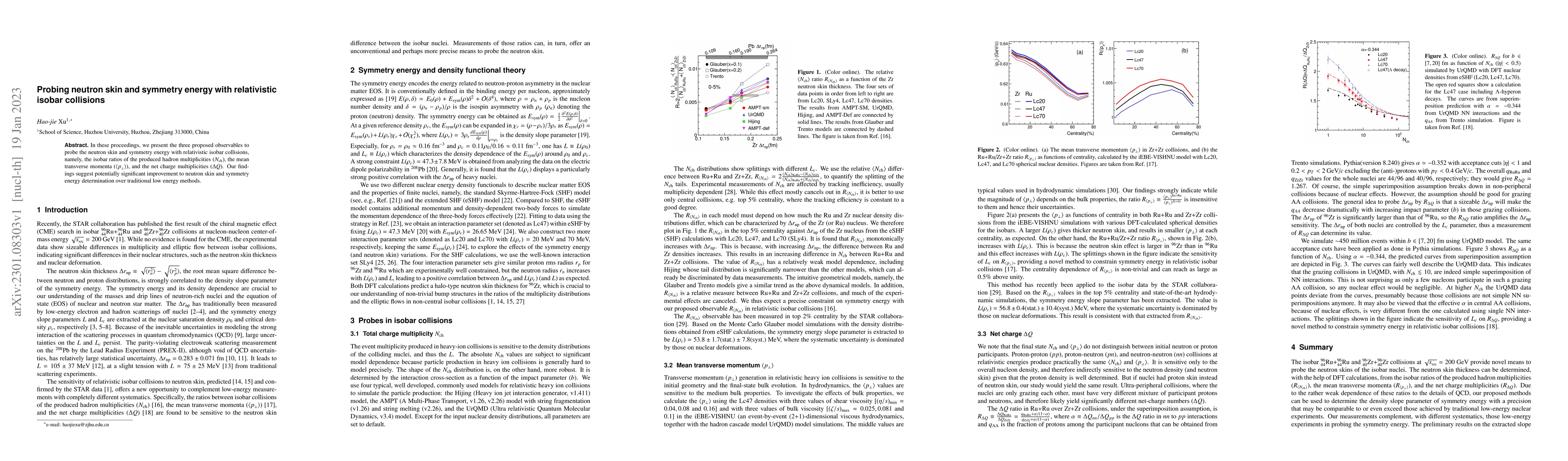 Thumbnail for Probing neutron skin and symmetry energy with relativistic isobar
  collisions