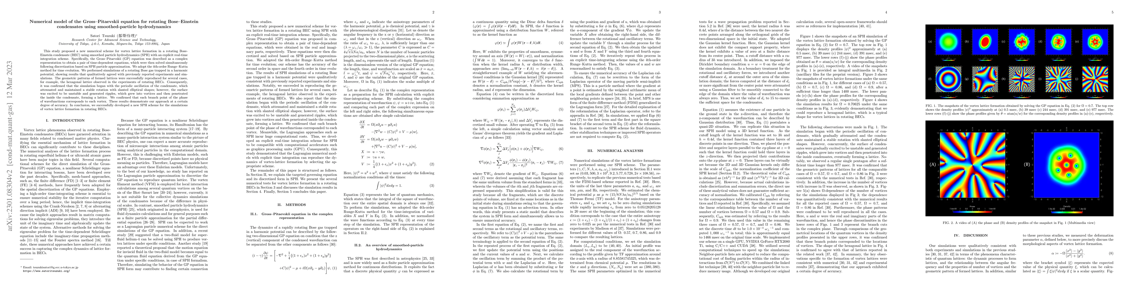 Thumbnail for Numerical model of the Gross-Pitaevskii equation for rotating
  Bose-Einstein condensates using smoothed-particle hydrodynamics