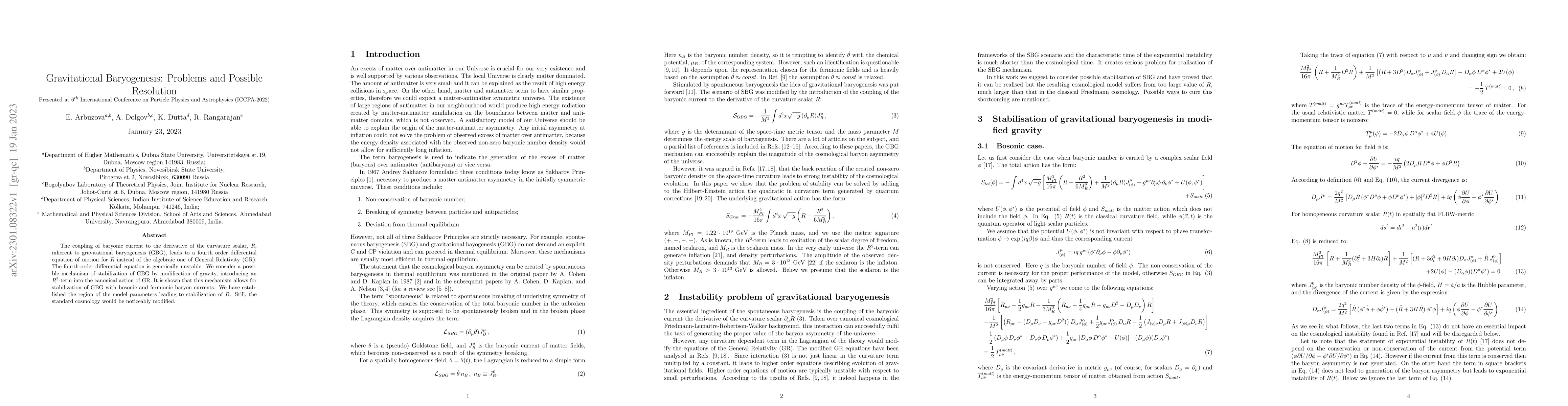 Thumbnail for Gravitational Baryogenesis: Problems and Possible Resolution