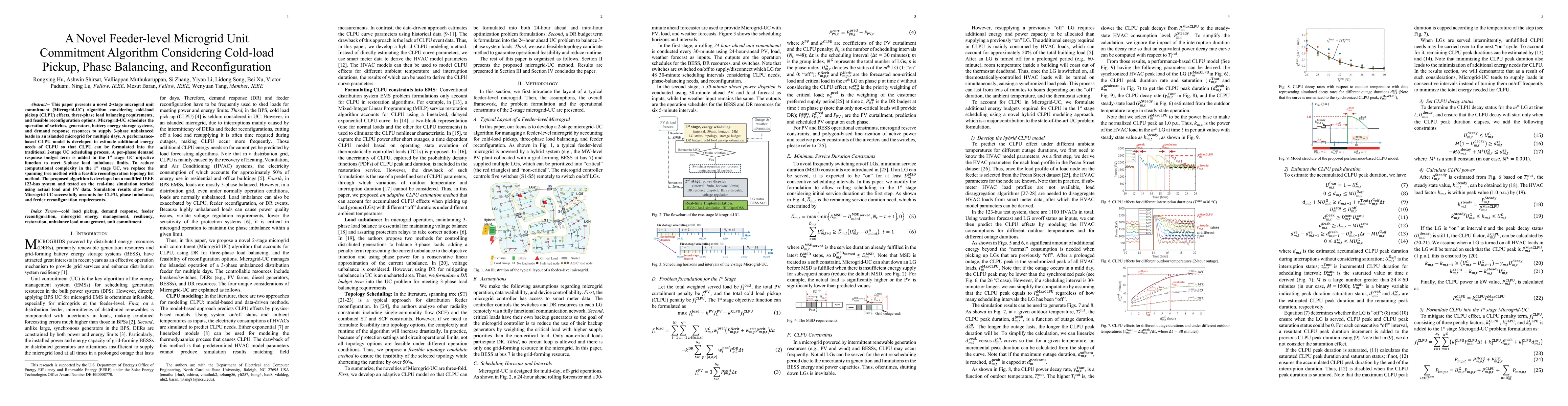Thumbnail for A Novel Feeder-level Microgrid Unit Commitment Algorithm Considering
  Cold-load Pickup, Phase Balancing, and Reconfiguration
