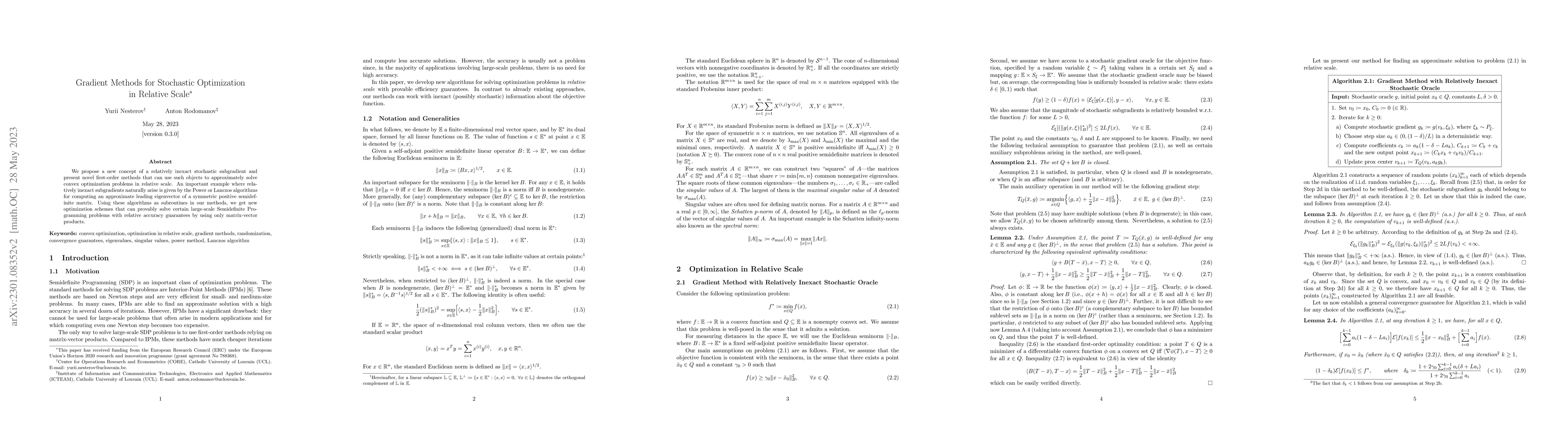 Thumbnail for Gradient Methods for Stochastic Optimization in Relative Scale