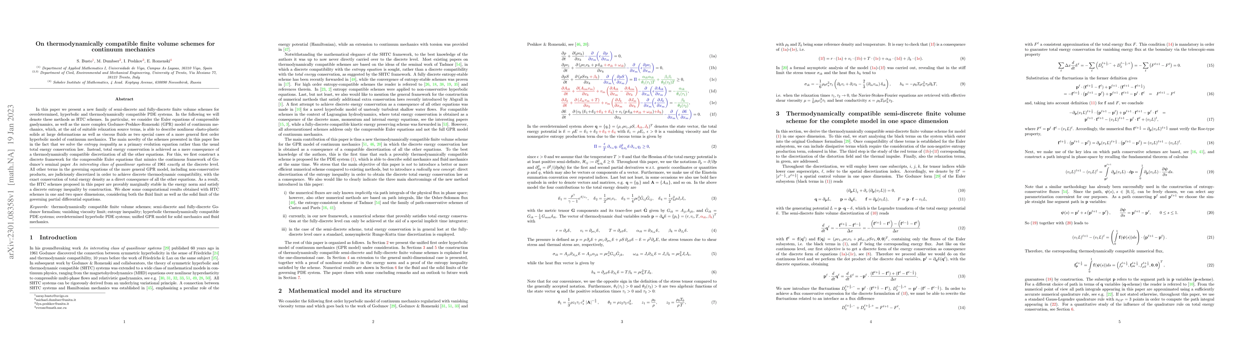 Thumbnail for On thermodynamically compatible finite volume schemes for continuum
  mechanics