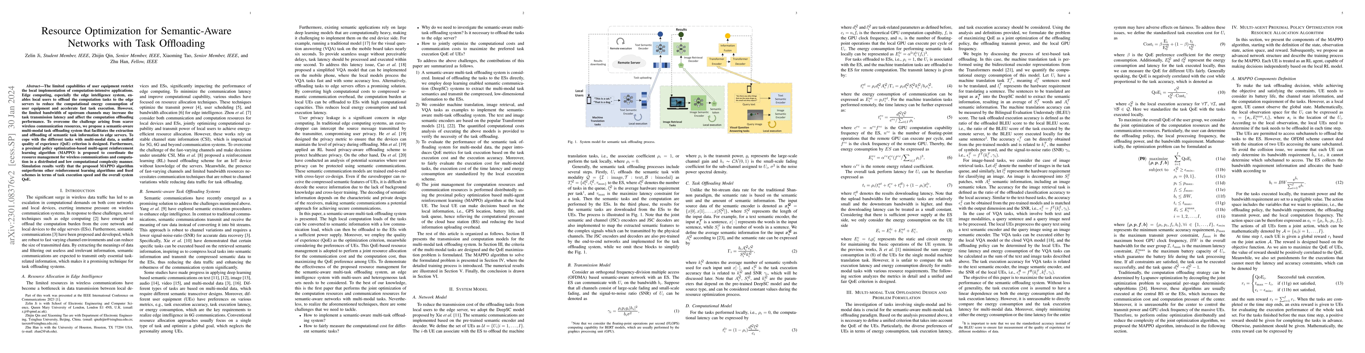 Thumbnail for Resource Optimization for Semantic-Aware Networks with Task Offloading