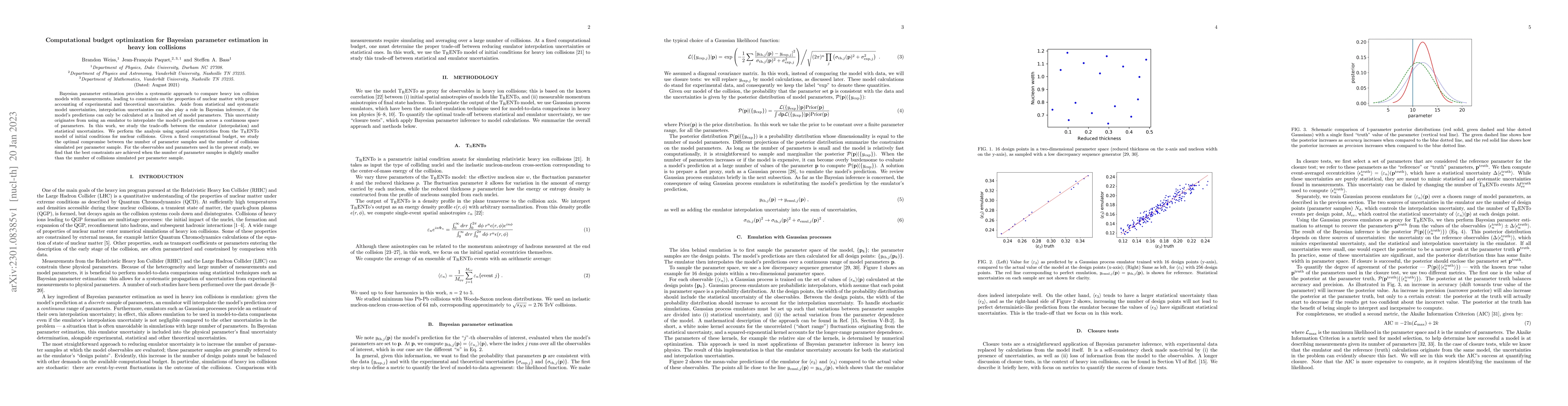 Thumbnail for Computational budget optimization for Bayesian parameter estimation in
  heavy ion collisions