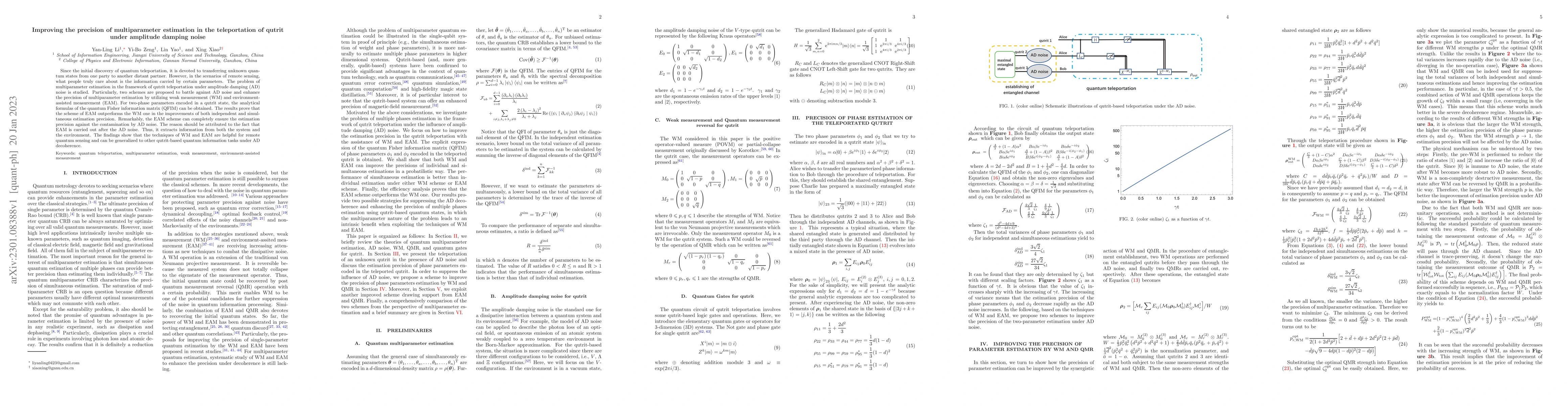 Thumbnail for Improving the precision of multiparameter estimation in the
  teleportation of qutrit under amplitude damping noise