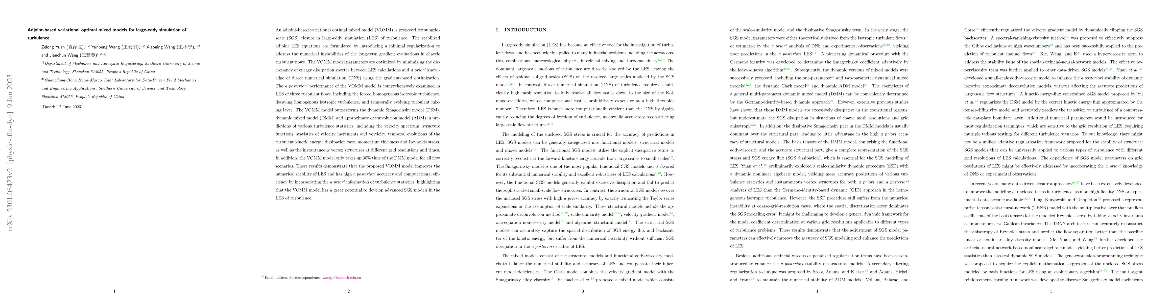 Thumbnail for Adjoint-based variational optimal mixed models for large-eddy simulation
  of turbulence
