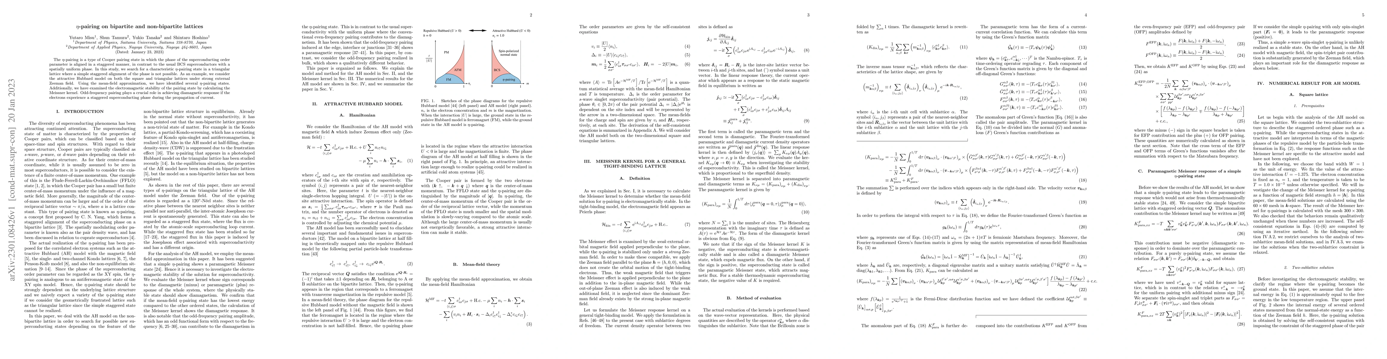 Thumbnail for $\eta$-pairing on bipartite and non-bipartite lattices