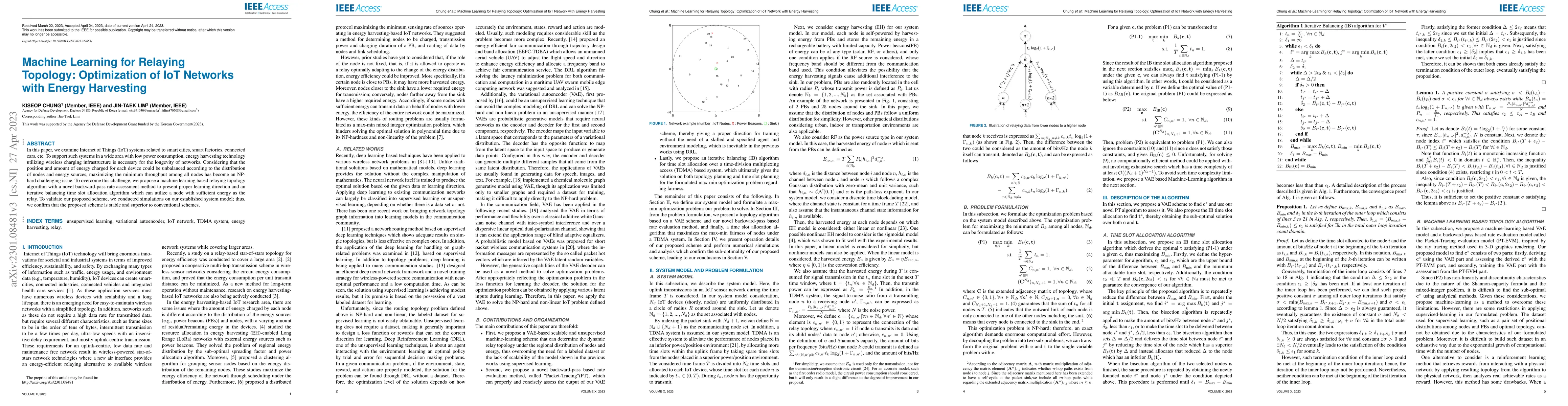 Thumbnail for Machine Learning for Relaying Topology: Optimization of IoT Network with
  Energy Harvesting