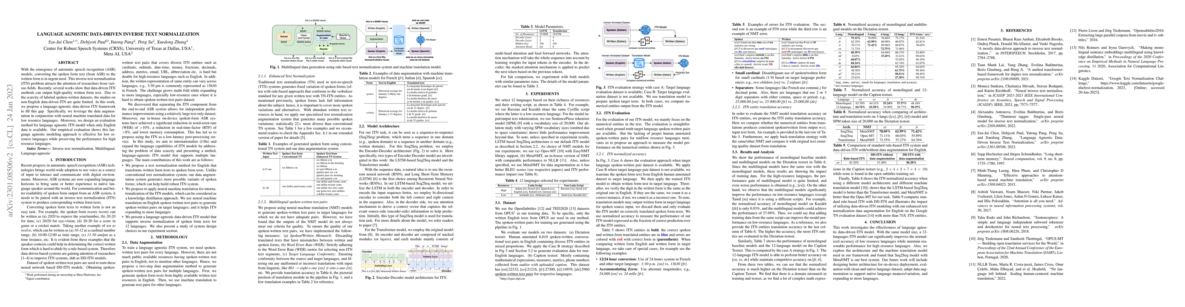 Thumbnail for Language Agnostic Data-Driven Inverse Text Normalization
