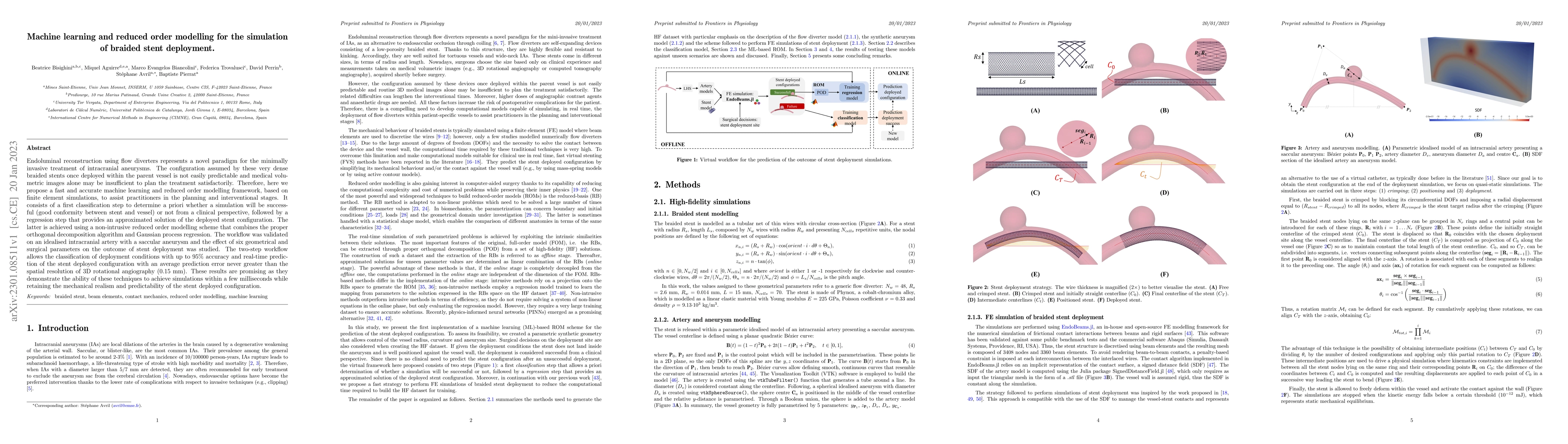 Thumbnail for Machine learning and reduced order modelling for the simulation of
  braided stent deployment