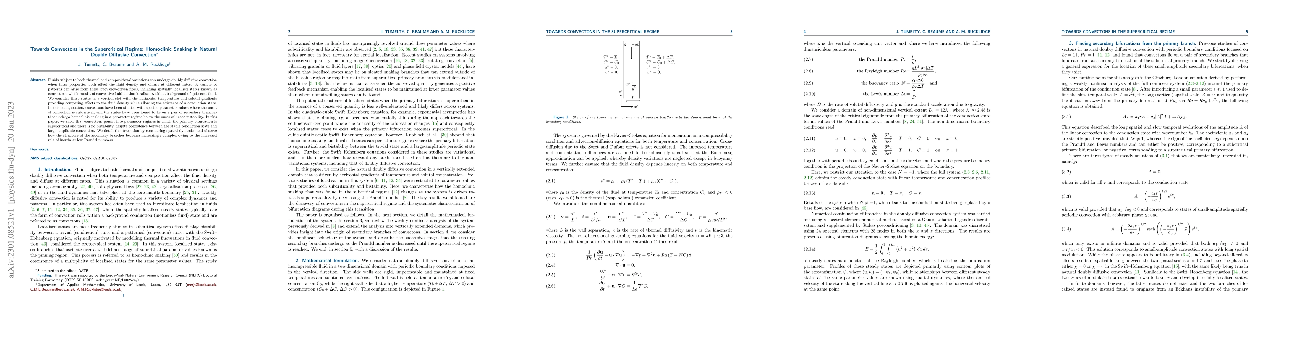 Thumbnail for Towards Convectons in the Supercritical Regime: Homoclinic Snaking in
  Natural Doubly Diffusive Convection