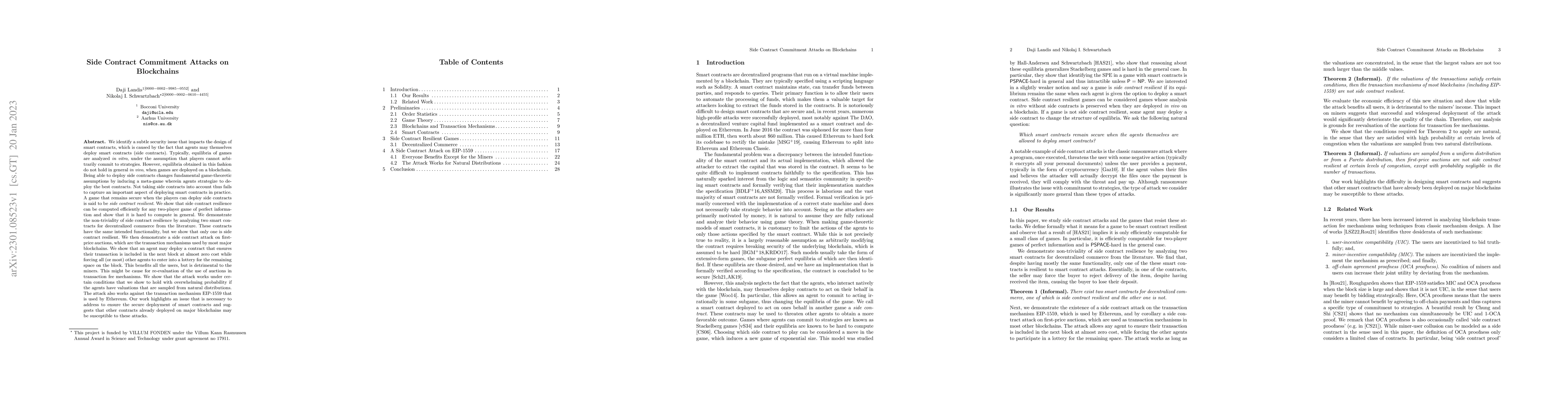 Thumbnail for Side Contract Commitment Attacks on Blockchains