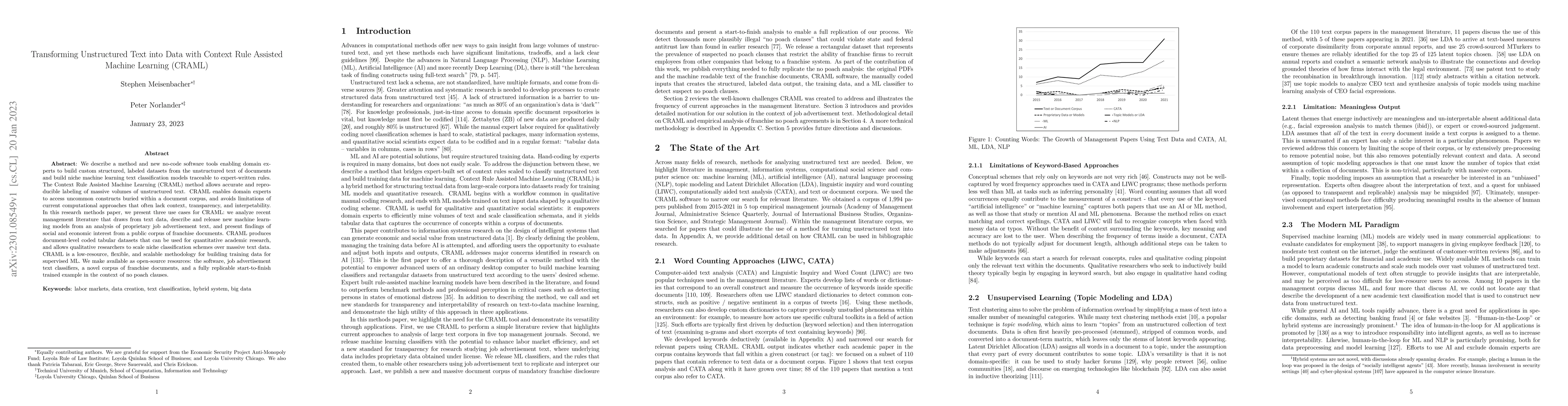 Thumbnail for Transforming Unstructured Text into Data with Context Rule Assisted
  Machine Learning (CRAML)