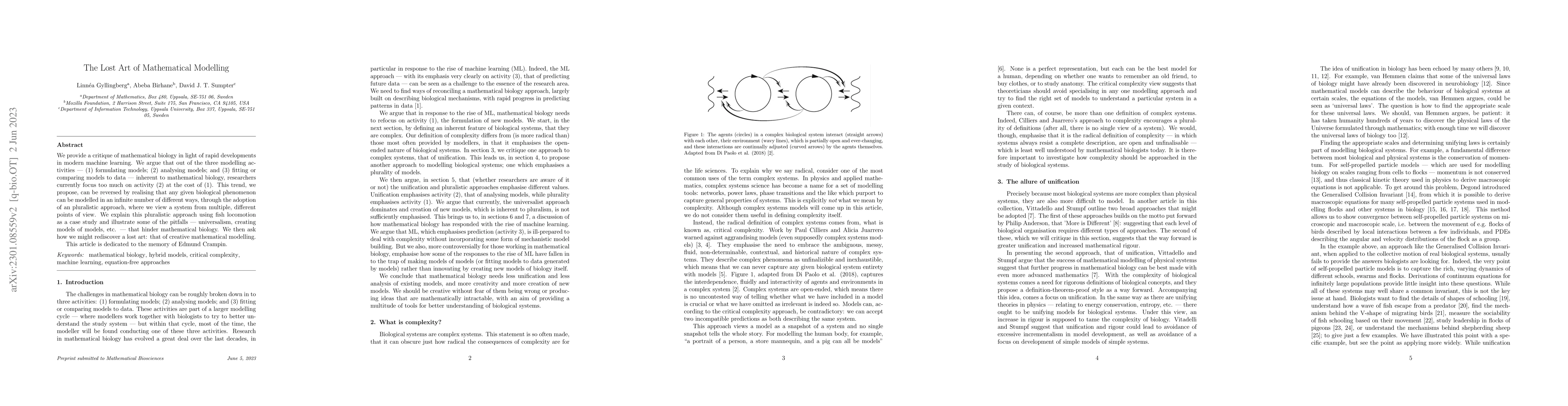 Thumbnail for The Lost Art of Mathematical Modelling