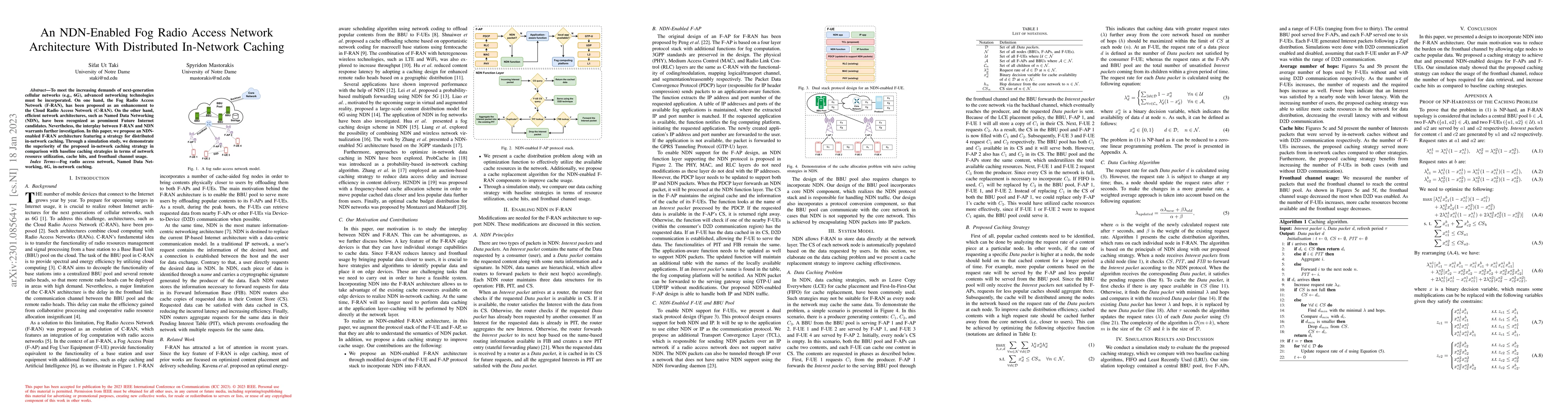 Thumbnail for An NDN-Enabled Fog Radio Access Network Architecture With Distributed
  In-Network Caching