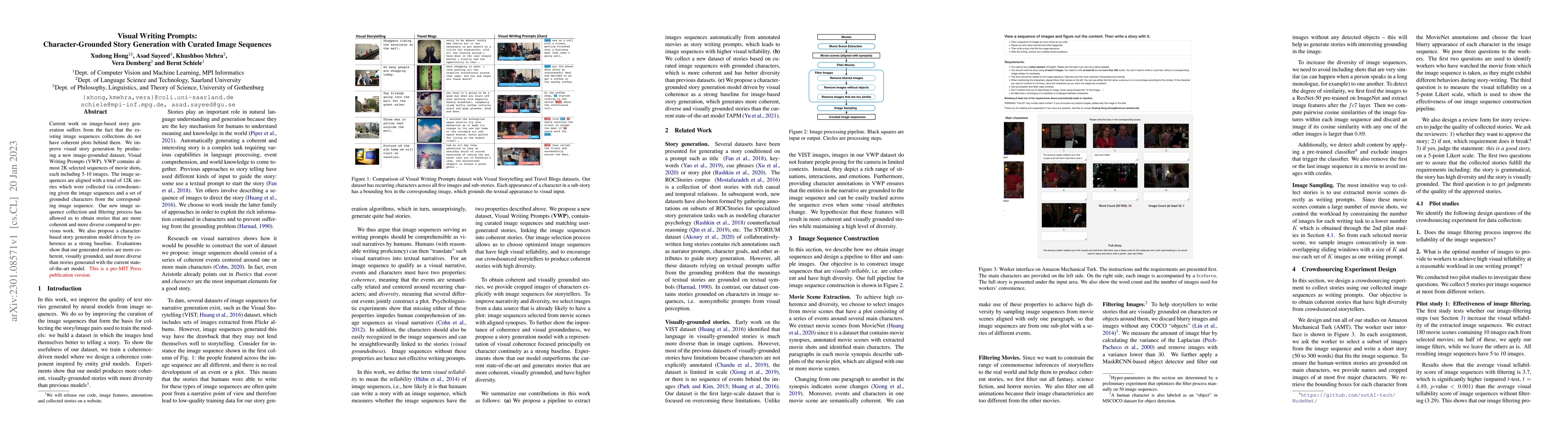 Thumbnail for Visual Writing Prompts: Character-Grounded Story Generation with Curated
  Image Sequences