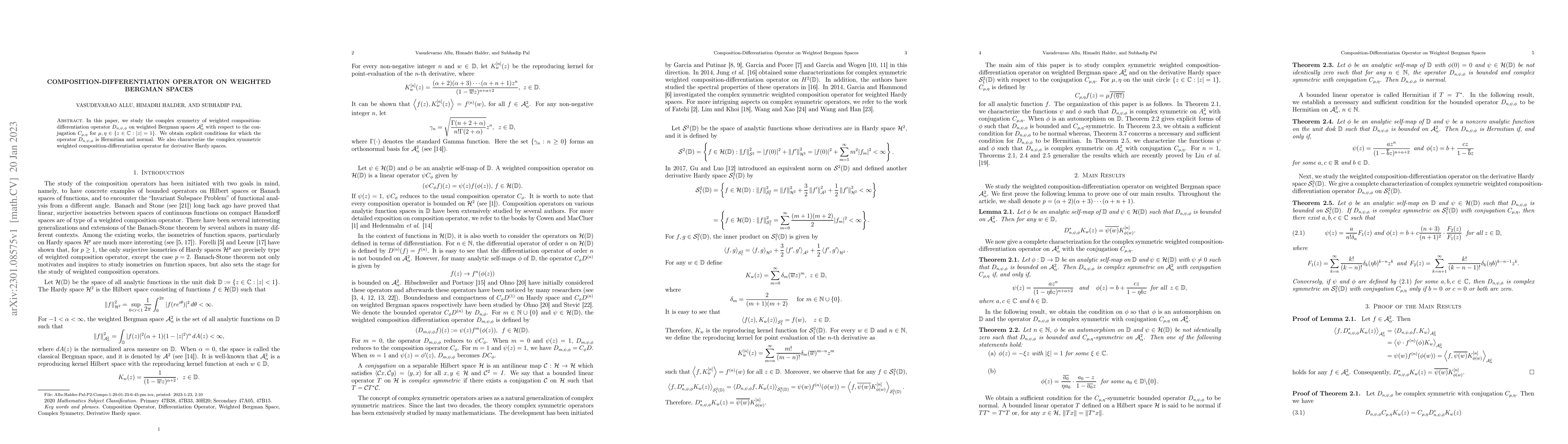 Thumbnail for Composition-Differentiation Operator on Weighted Bergman Spaces
