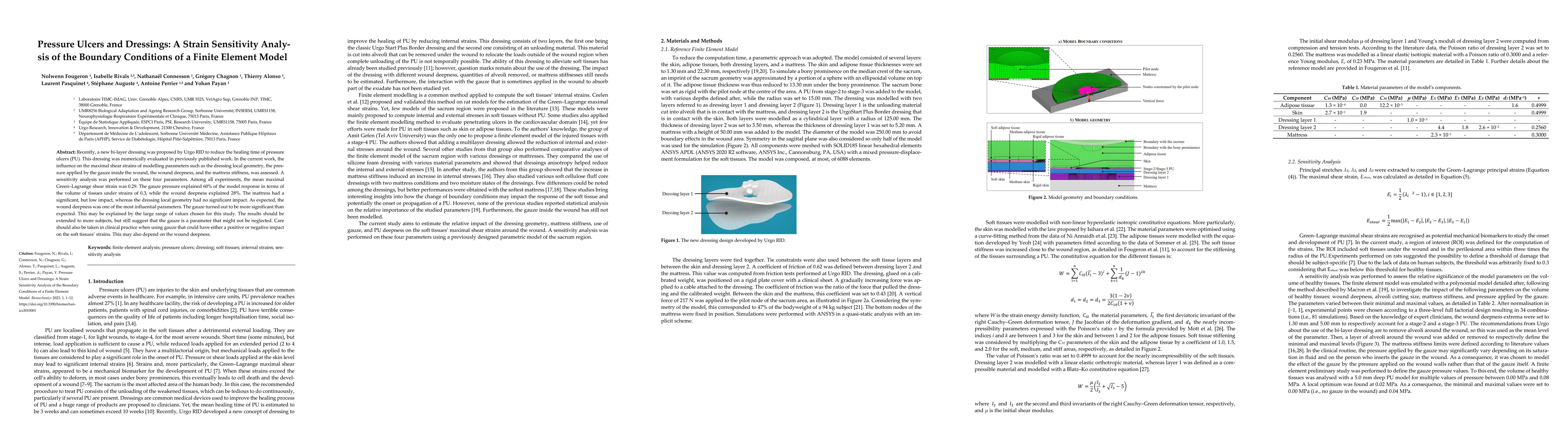 Thumbnail for Pressure Ulcers and Dressings: A Strain Sensitivity Analysis of the
  Boundary Conditions of a Finite Element Model