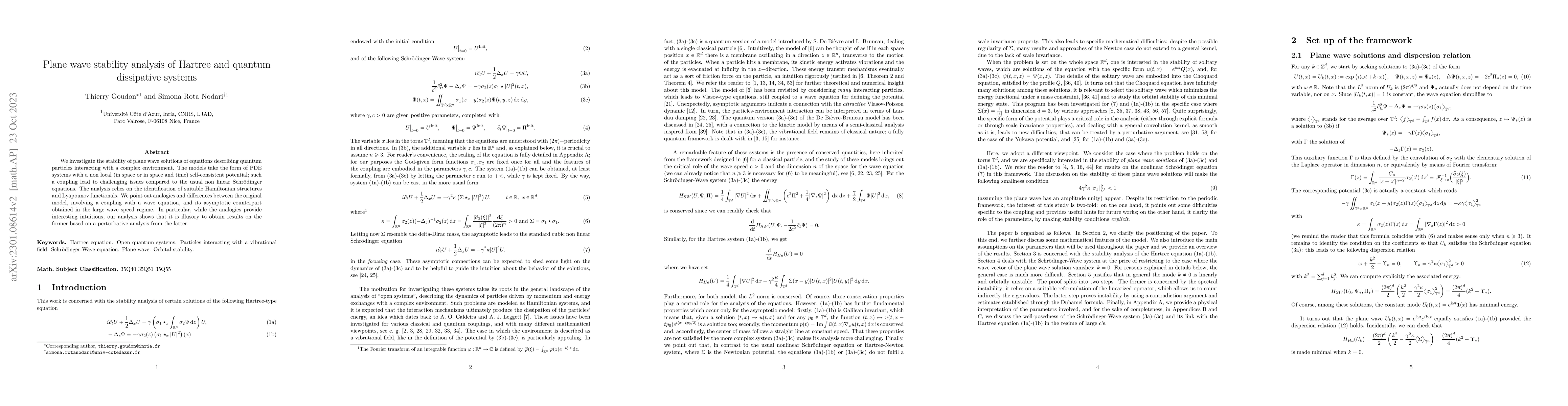 Thumbnail for Plane wave stability analysis of Hartree and quantum dissipative systems