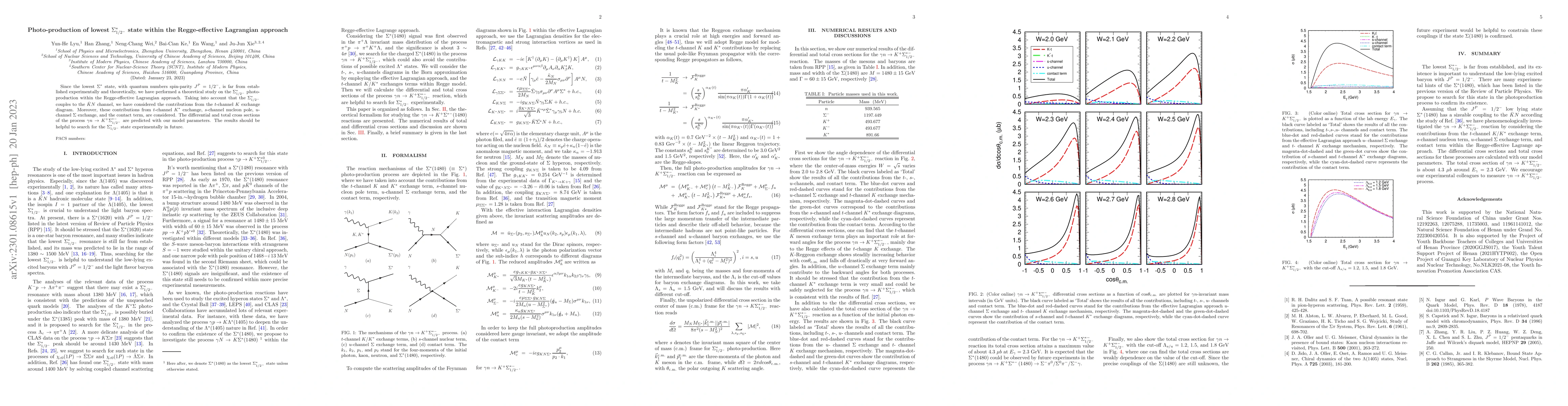 Thumbnail for Photo-production of lowest $\Sigma^*_{1/2^-}$ state within the
  Regge-effective Lagrangian approach