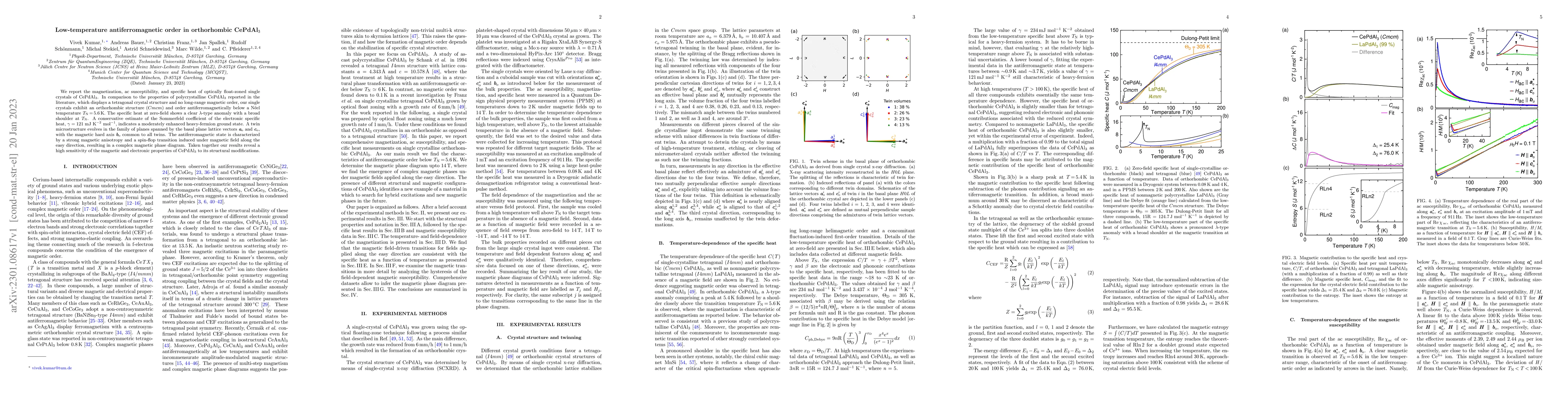 Thumbnail for Low-temperature antiferromagnetic order in orthorhombic CePdAl$_{3}$