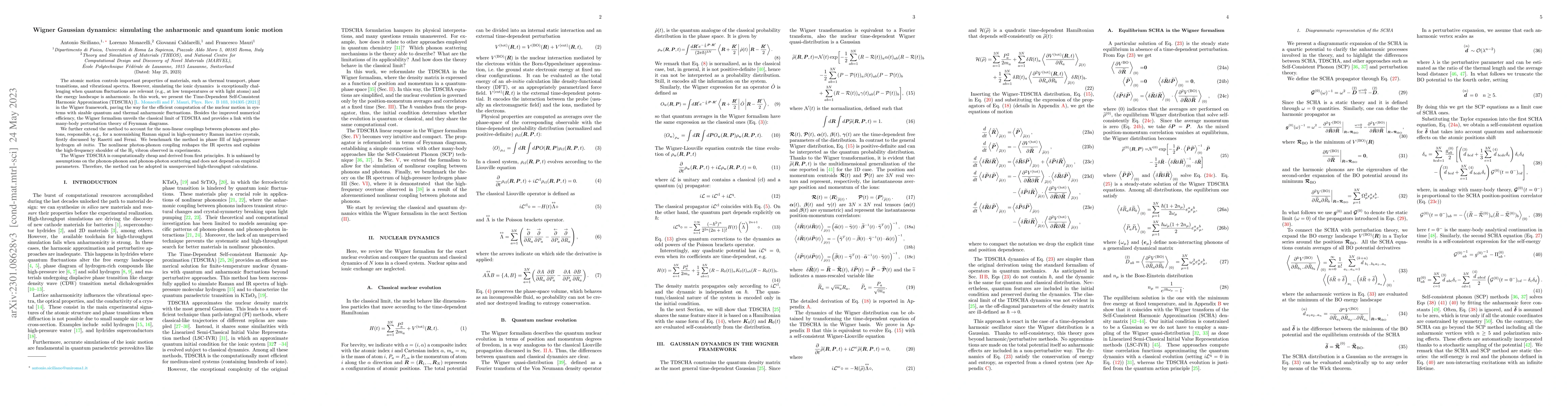 Thumbnail for Wigner Gaussian dynamics: simulating the anharmonic and quantum ionic
  motion