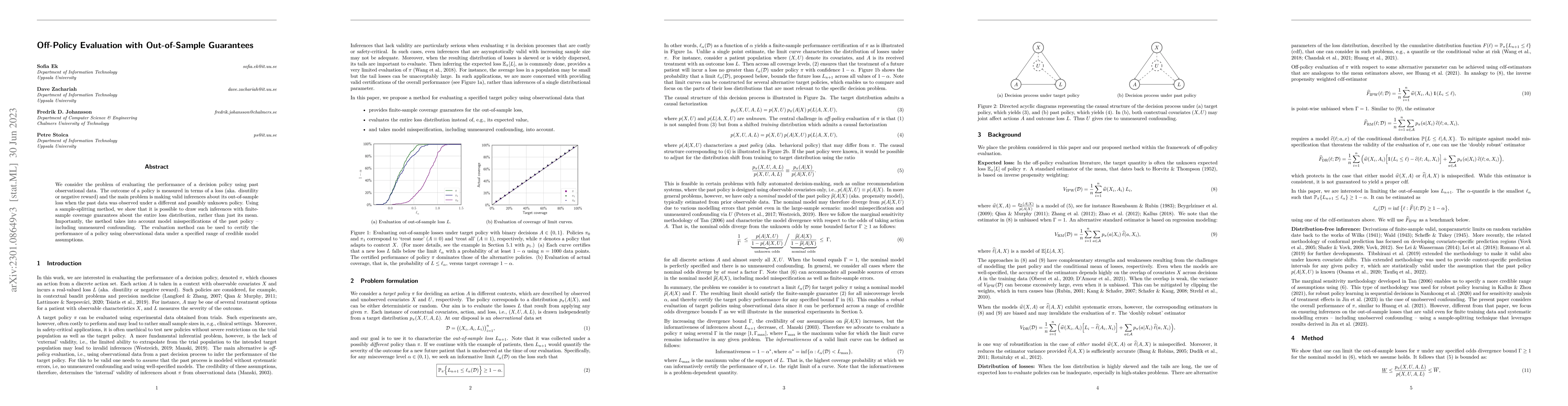Thumbnail for Off-Policy Evaluation with Out-of-Sample Guarantees
